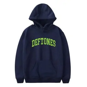 Deftones Navy and Green Colligate Logo Hoodie