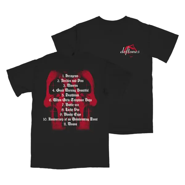 Red Skull Tracklist Tee - Deftones Merch